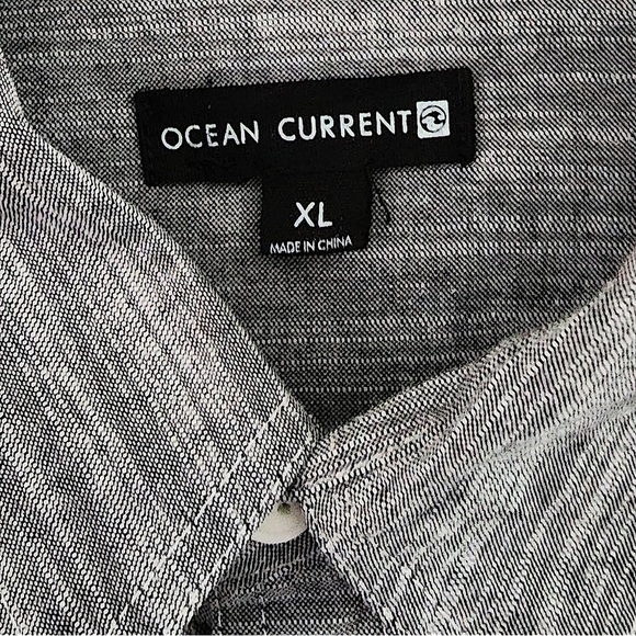 Ocean Current Gray and Blue Color Block Short Sleeve Shirt Size XL - Picture 3 of 7